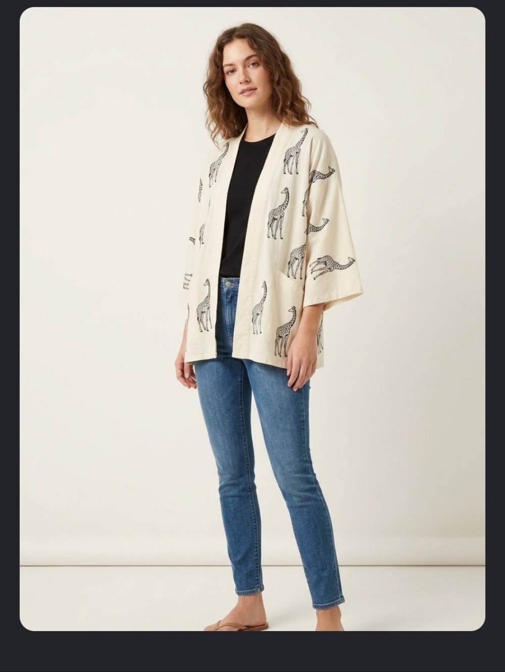 Giraffe Print Kimono Cardigan